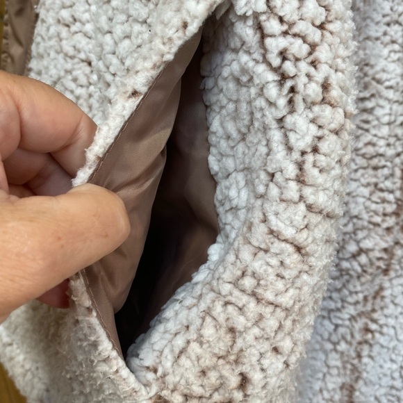 Free Country Quilted Jacket L Pink Hood Sherpa Zip Button Pockets - Picture 9 of 12